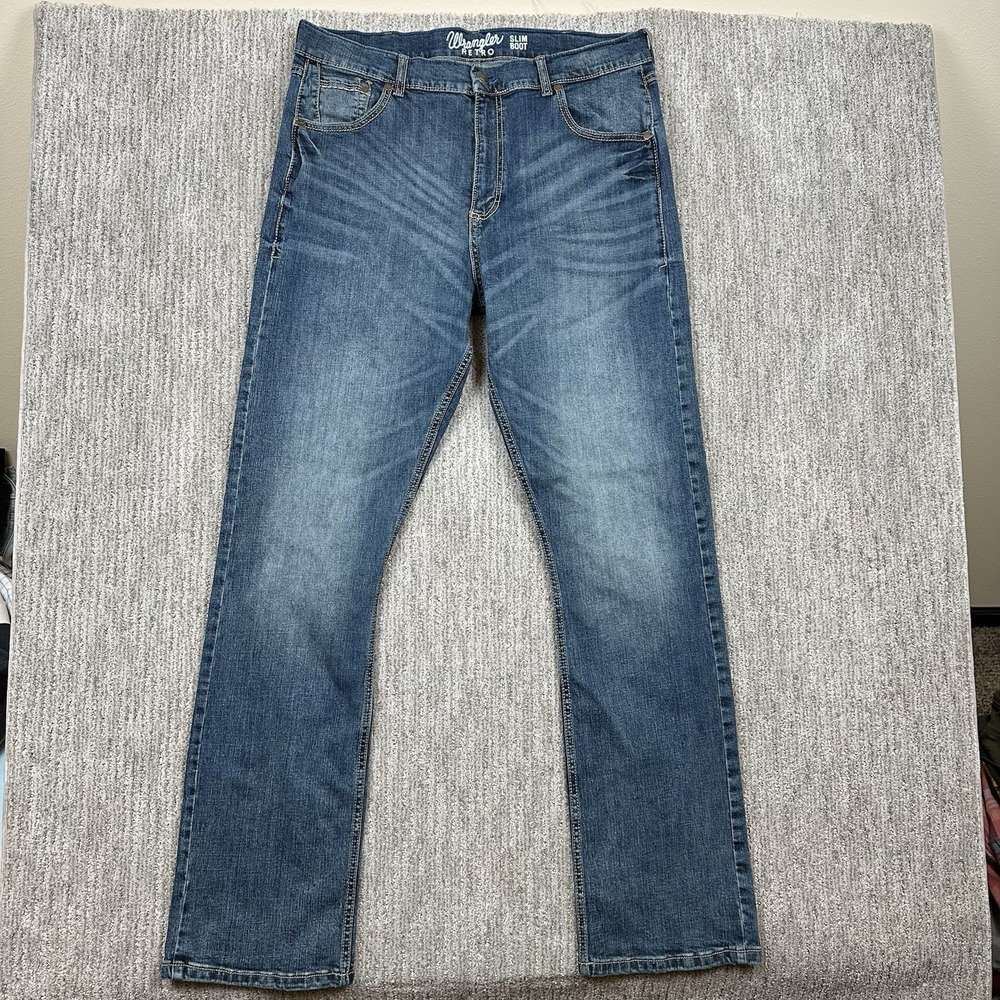 Wrangler Retro Slim Boot Jeans 38x36 Cowboy Boot Western Denim Tall